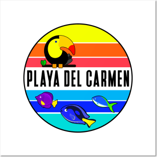 Playa del Carmen Mexico Beach Tropical Fish Toucan Posters and Art